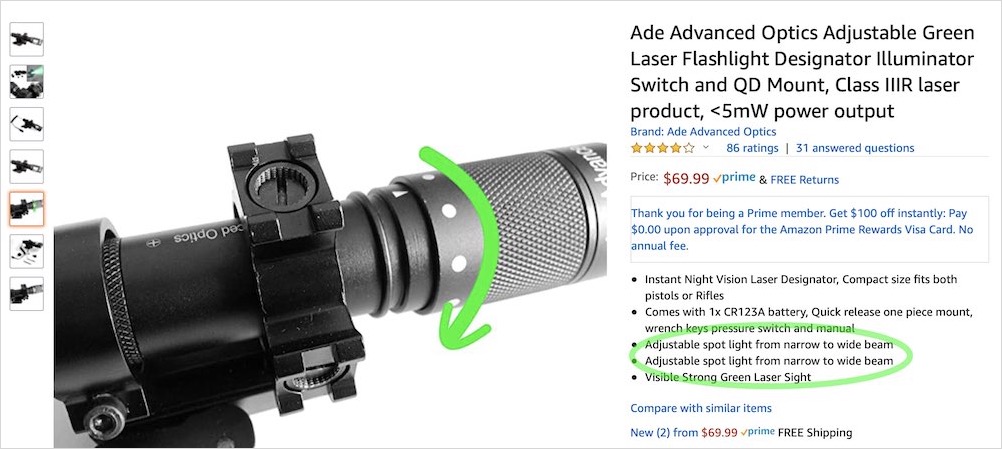Amazon laser designator low cost squashed