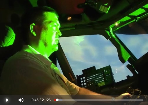 FAA video frame - pilot laser illuminated