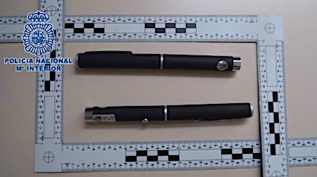 British father son laser pens seized in Spain